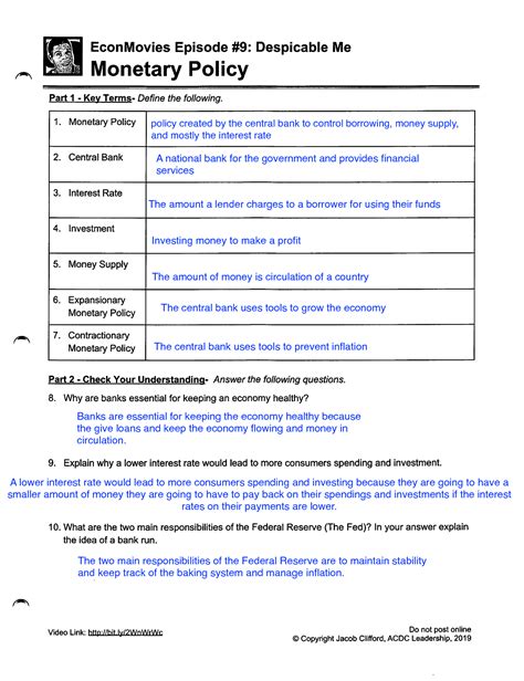 Unit 4 Activity 39 Monetary Policy Answers Epub