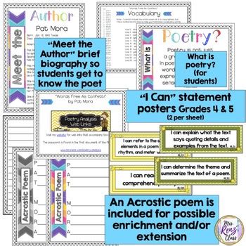 Unit 4 Resources Poetry Answers Pat Mora Reader