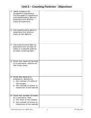 Unit 5 Counting Particles Objectives Answers PDF