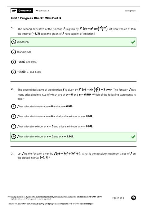 Unit 5 Progress Check: MCQ Part B