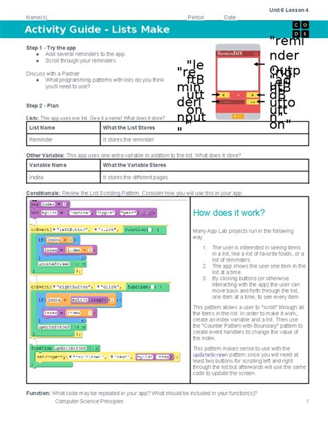 Unit 6 Lesson 1 Activity 49 Answers Kindle Editon