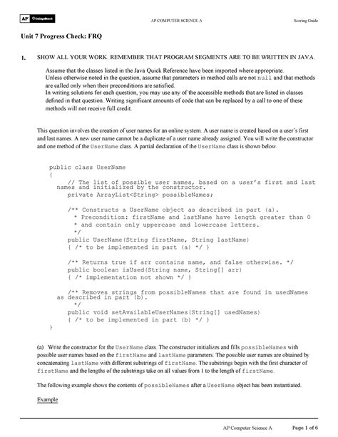 Unit 7 Progress Check: AP Computer Science