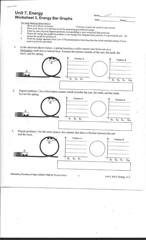 Unit 7 Worksheet 3 Energy Answers PDF