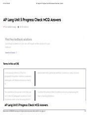 Unit 8 Progress Check MCQ AP Lang