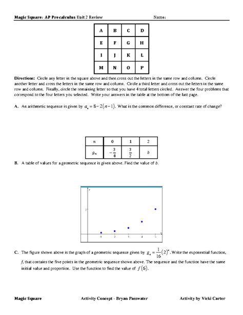 Unit Magic Square Night Answer Key Reader