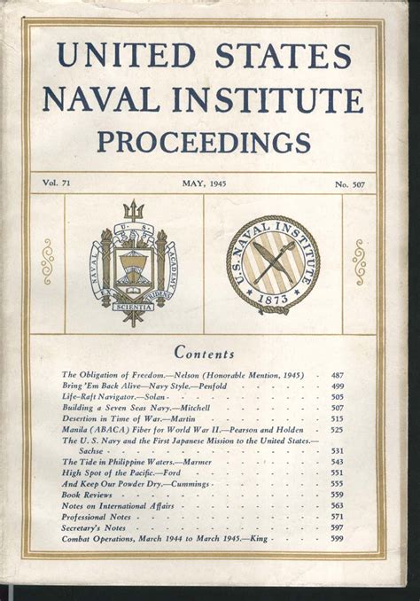 United States Naval Institute Proceedings Reader