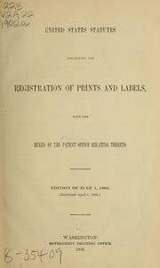 United States Statutes Concerning the Registration of Prints and Labels Kindle Editon