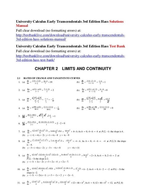 University Calculus Hass Solutions Reader