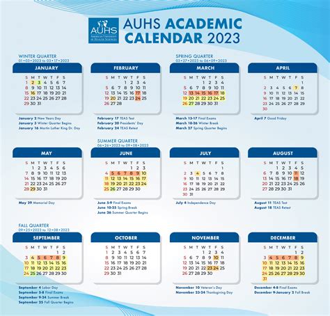 University Calendar Doc