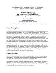 University Of Massachusetts Amherst Political Science Course Catalog