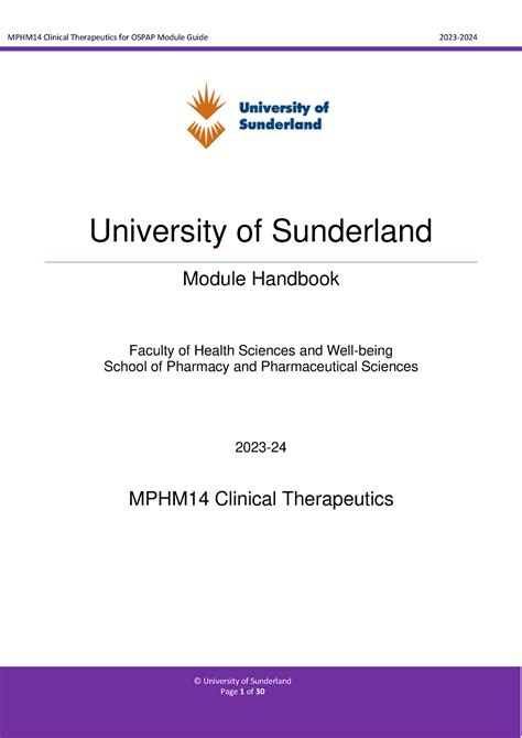 University Of Sunderland Module Catalogue