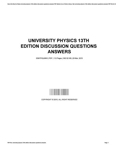 University Physics 13e Answers Epub