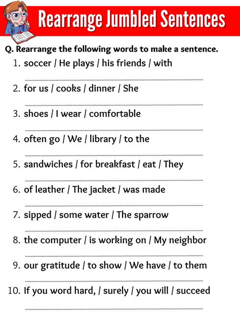 Unjumble These Sentences for Class 5: A Journey to Sentence Mastery