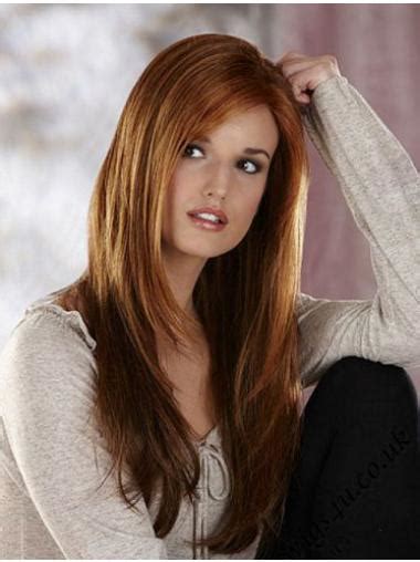 Unleash Your Captivating Essence: Without Bangs Capless 18" Straight Auburn Long Wigs for 2025