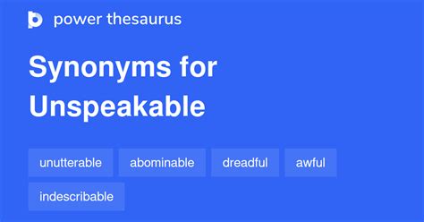 Unleash the Power of Words: Discover Unspeakable Synonyms That Elevate Your Language