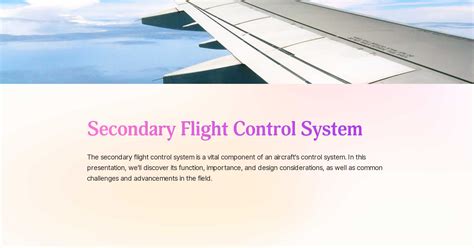 Unlock Efficiency and Safety: Mastering Secondary Flight Controls for Peak Performance