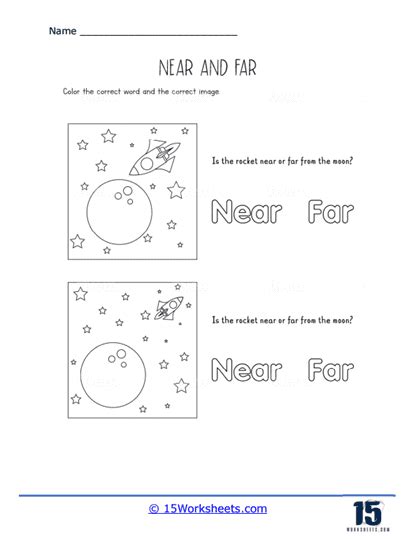 Unlock Spatial Awareness: Printable Near and Far Worksheet for Young Learners