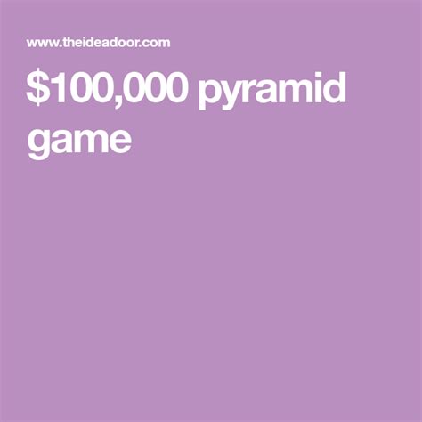 Unlock Your Trivia Mastery with Our $100 000 Pyramid Game Questions and Answers PDF