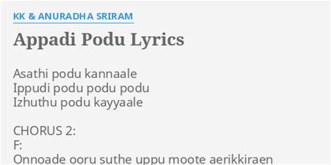 Unlock the Power of "Appadi Podu" Song Lyrics: A Guide to Success