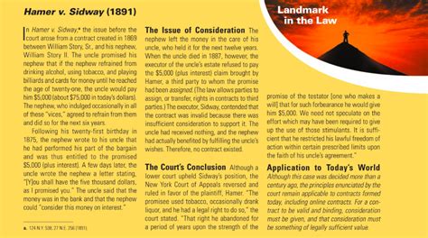 Unlock the Power of Contracts: Understanding the Landmark Case Hamer v. Sidway