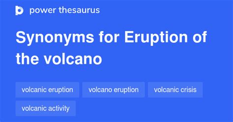 Unlock the Power of Eruption: A Comprehensive Volcano Thesaurus**