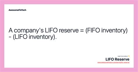 Unlocking Tax Savings with Lifo Reserve Account: A Guide for Businesses