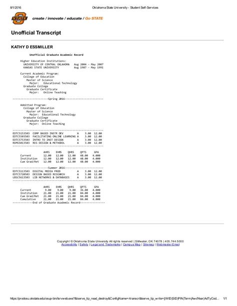 Unofficial Transcript OSU: A Comprehensive Guide