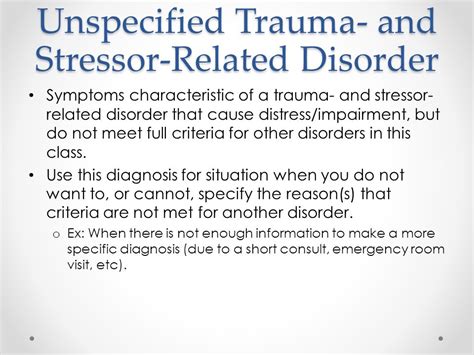 Unraveling the Enigma of Unspecified Trauma and Stressor Related Disorder (UTSRD)