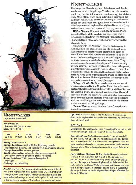 Unraveling the Enigmatic Nightwalker 5e: A Comprehensive Guide for Dungeons & Masters