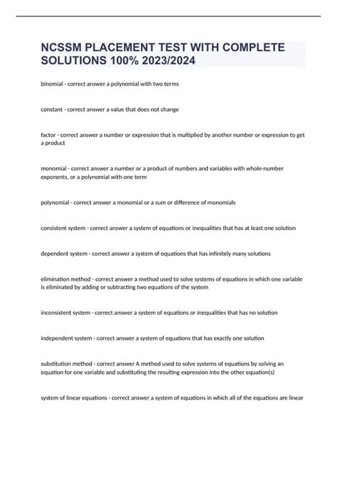 Unraveling the Secrets of NCSSM Math Assessment