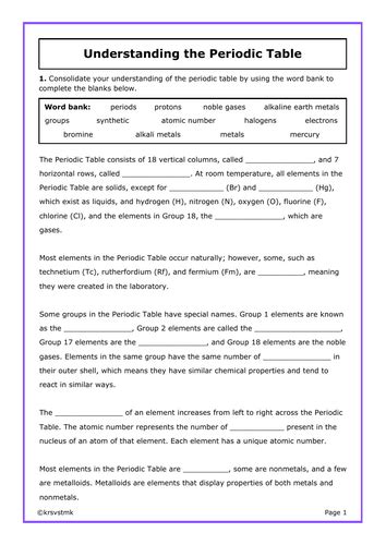 Unscrambling The Periodic Table Answers Doc