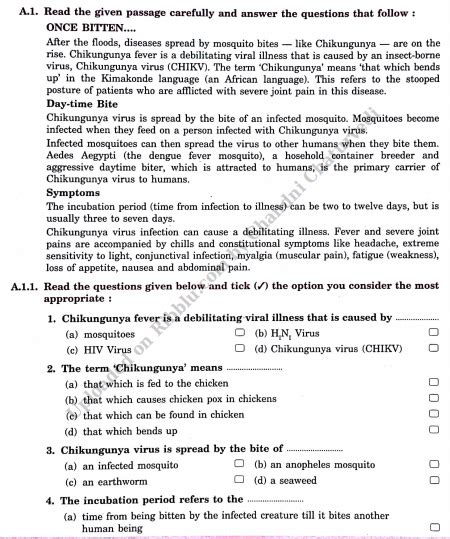 Unseen Passages For Class 8 With Answers Epub