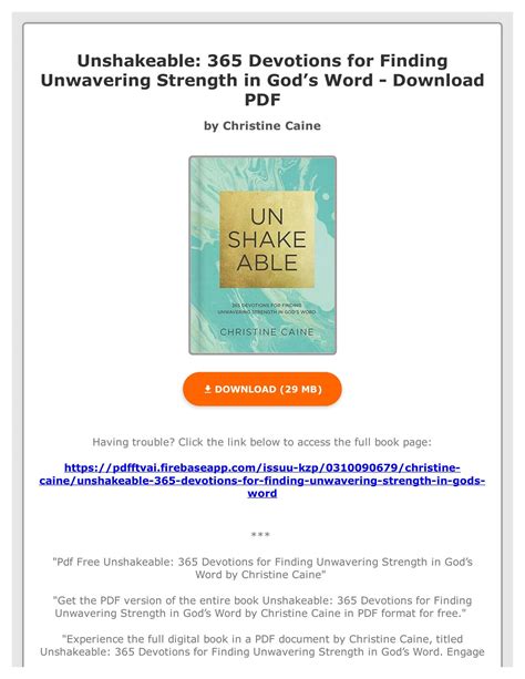 Unshakeable 365 Devotions for Finding Unwavering Strength in God s Word Kindle Editon