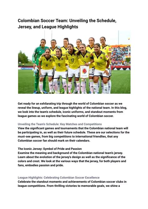 Unveiling the Average Height of the Colombian Soccer Team: A Comprehensive Insight