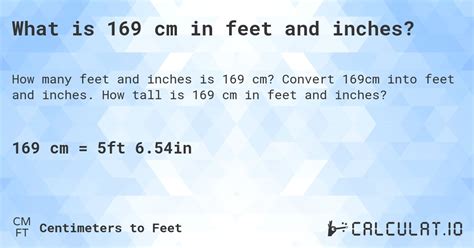 Unveiling the Mystery: 169 cm in Feet Explained (Simple Conversion Guide)