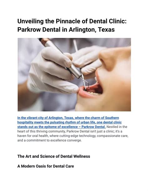 Unveiling the Pinnacle of Dental Care in Texas