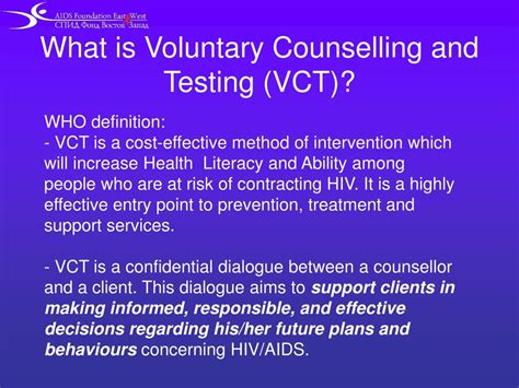 Unveiling the Power of Voluntary Counseling and Testing (VCT)