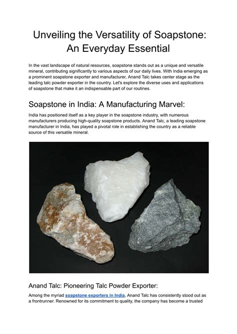 Unveiling the Qualities of Soapstone