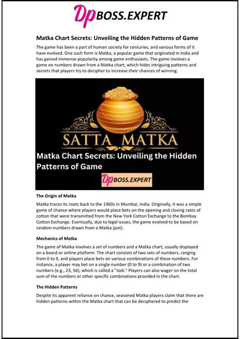 Unveiling the Secrets of Kuber Chart Matka: A Comprehensive Guide