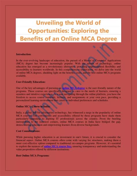 Unveiling the World of Opportunities