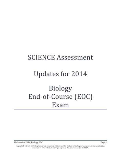 Update 2014 Biology Eoc Answer Kindle Editon