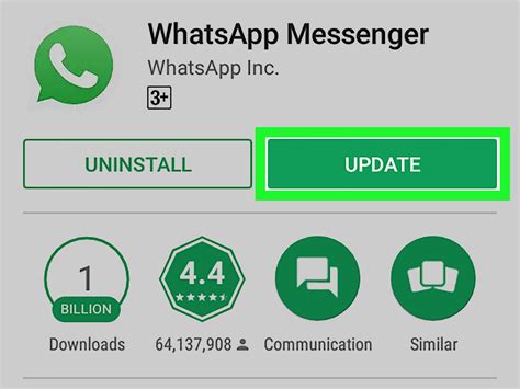 Updating WhatsApp on Android