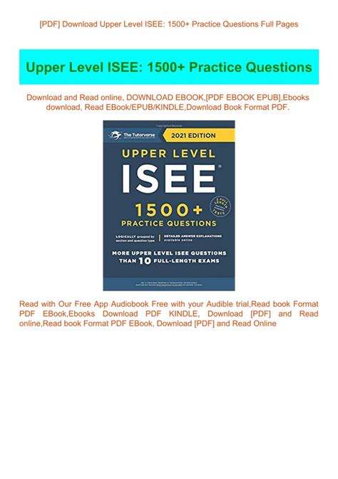 Upper Level ISEE Practice Questions Doc