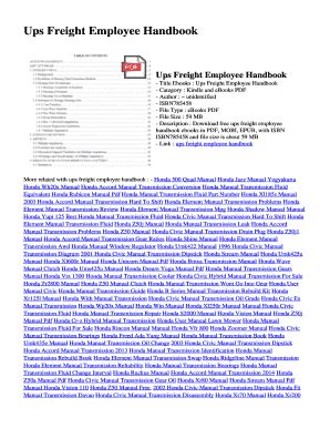 Ups freight employee handbook Ebook PDF