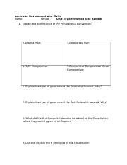 Us Government Unit 2 Test Review Answers Reader