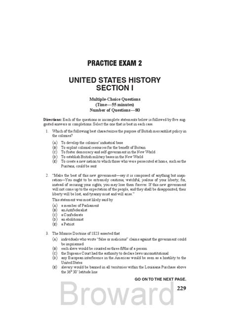 Us History Practice Test 3 Booklet Answers PDF