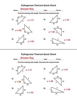 Usa Test Prep Answer Key Pythagorean Theorem PDF