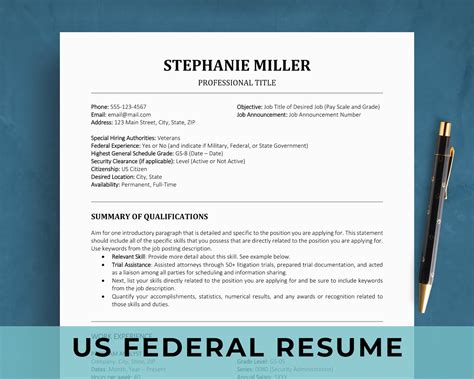 Usajobs Federal Resume Template