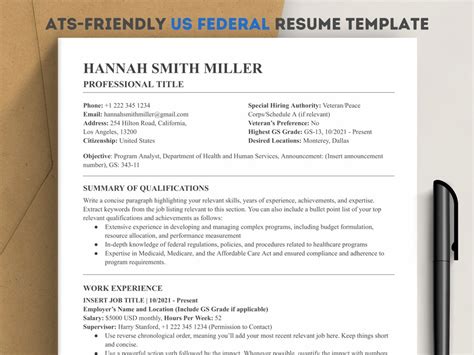 Usajobs Resume Template Word