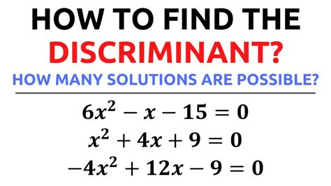 Use The Discriminant To Determine Number Of Solutions Epub